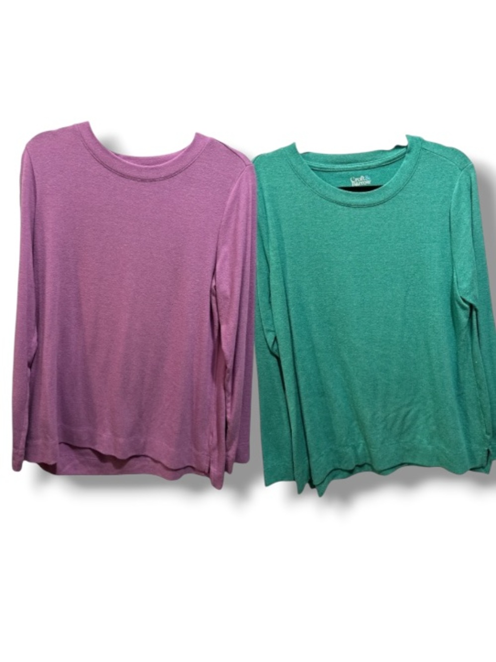 Croft & Barrow Extra Cozy Pair of Women’s Long Sleeve Sweaters Lilac & Green
